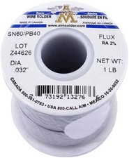 AIM Solder 60-40 Tin Lead Rosin Core Solder Wire for Electrical Soldering 0.062I