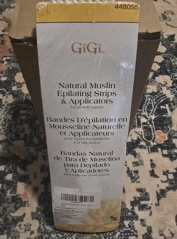 GiGi Natural Muslin Epilating Strips & Applicators for all soft waxes, 30 Pieces