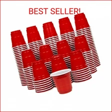 GoPong 200 Pack 2 oz Plastic Shot Cups - Mini 2oz Party Cups, Red