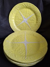 Set of 4 Vintage SECLA Portugal Majolica Yell...