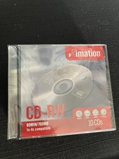 Imation 700MB 80 Min CD-RW Discs 10 Pack 1x-4x Compatible New Sealed