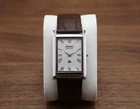 Vintage Seiko Analog Quartz Watch White Dial Brown Leather Strap Men