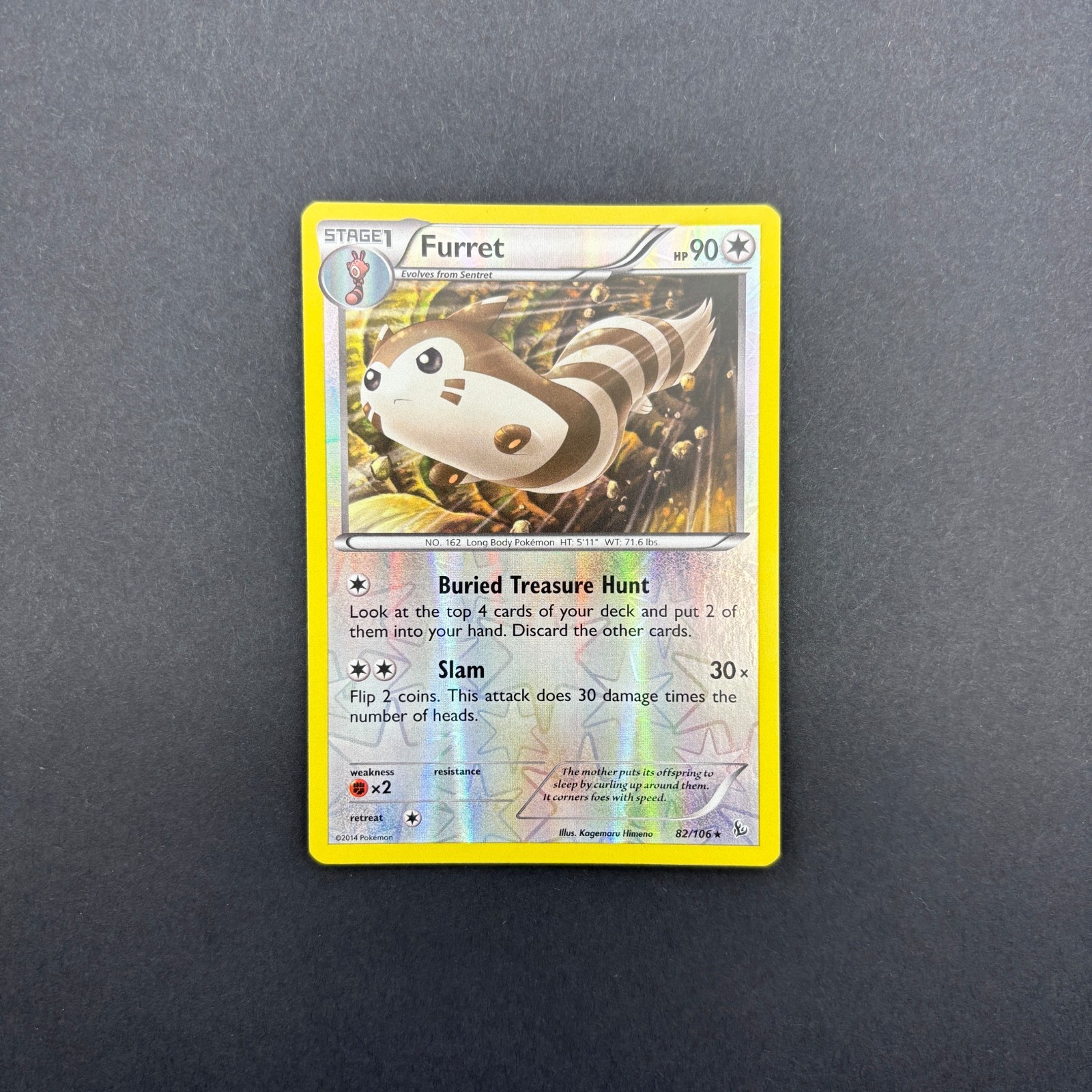 Furret 82/106 Rare XY Flashfire Pokemon TCG Reverse Holo