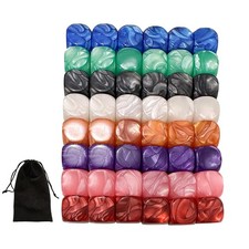 48 Pieces 16 mm Blank Dice, Rainbow Acrylic Cubes Assorted Color DIY Dice wit...