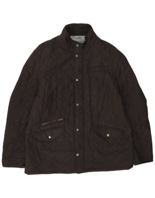 Marks & Spencer Mens Blue Harbour Quilted Jacket UK 42 XL Black Polyester KS01