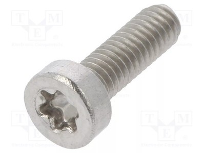 Kopf: Zylinder Torx M2,5x8 0,45 TX08 A2 Edelstahl Schraube