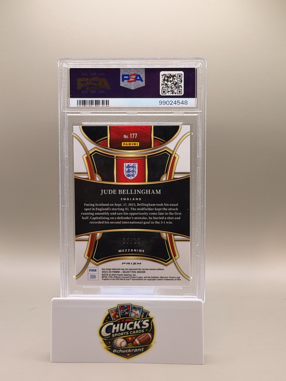 2023-24 Panini Select FIFA - Mezzanine Jude Bellingham #177 Gold Mojo Prizm /10 view 2