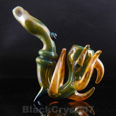 6'' Handmade Metallic Flame Gandalf Sherlock Tobacco Smoking Bowl Glass Pipes