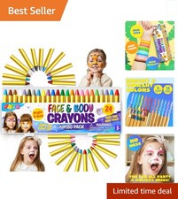 Colorful 24PCS Face and Body Paint Crayons - Ideal for Birthday  Halloween