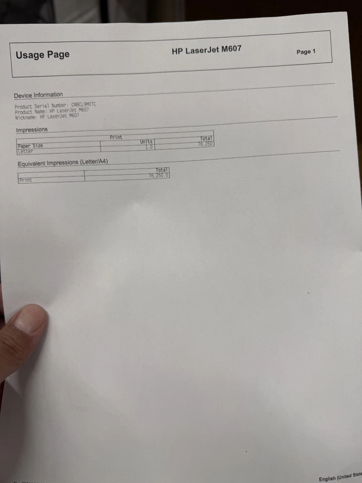 HP LaserJet Enterprise M607 Monochrome Duplex Printer - Image 4 of 4