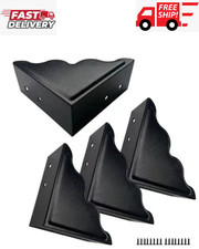 Large Metal Corner Guards 3.7 x 3.7 x 1.5 Inch Set of 4 Decorative Black