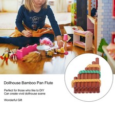 Dollhouse Bamboo Pan Flute Miniature Dollhouse Musical Instrument Decorative NEW
