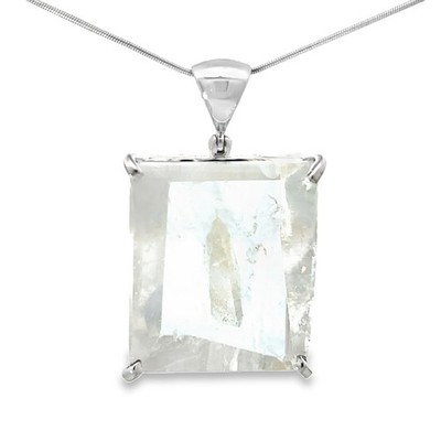 Starborn Manifestation Quartz Crystal Pendant Necklace (22'') White