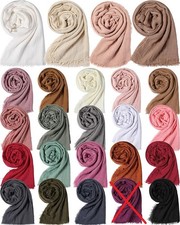 ramede Women Hijab Scarfs, Lightweight Cotton, Vibrant Colors, 23 ct