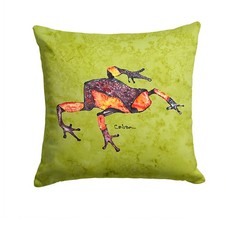 Caroline's Treasures 8689PW1414 Frog Fabric Decorative Pillow 14Hx14W