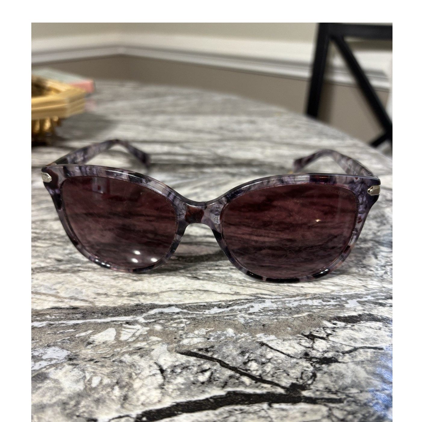 COACH HC8132 Square Sunglasses Purple Tortoise Burgundy Gradient UV400 135mm