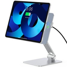 Magnetic Wireless Charging Stand for iPad, Dual-Adjustment Aluminum Alloy Hol...