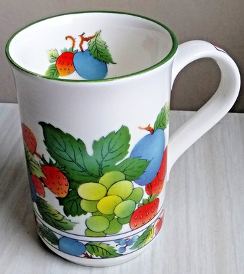 Kingsbury Fine Bone China Fruits Becher 250 ml Trauben Pflaume Erdbeere Kaffee Tee