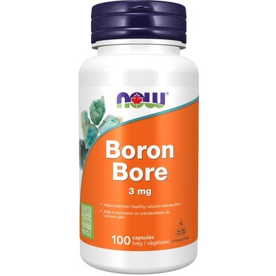 NOW Foods Supplements, Boron 3 mg 100 Count (Pack of 1), Off White 