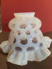 Vintage Fenton Art Glass White Opalescent Coin Dot shade