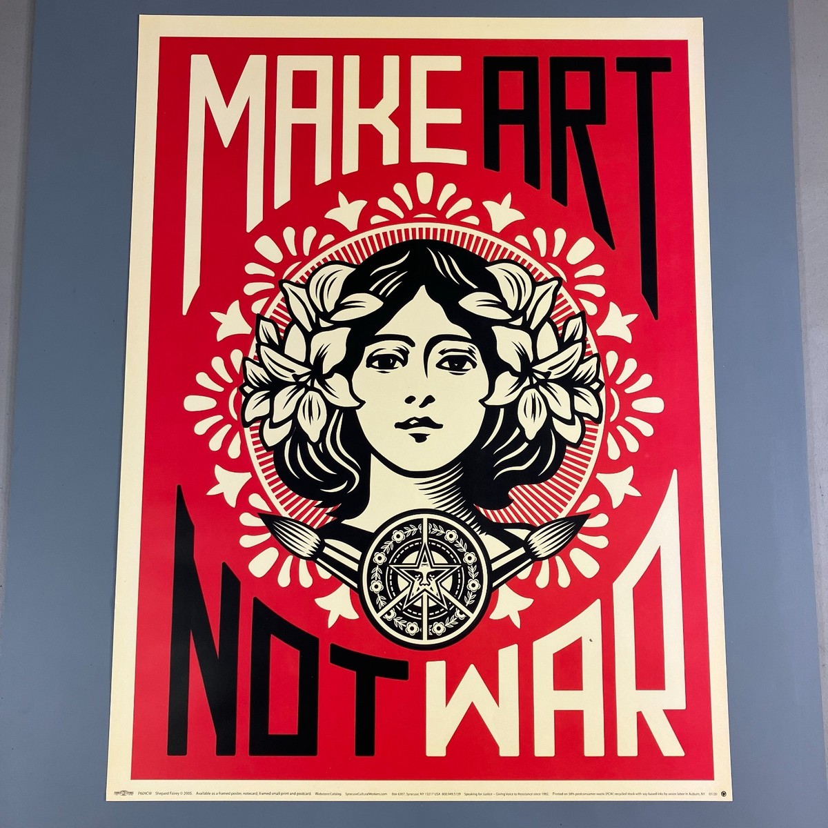 額装品/Art Not War 2005年/ポスター obey OBEY Poster, Make Art Not War, 18x24, Shepard Fairey, 2005 | eBay