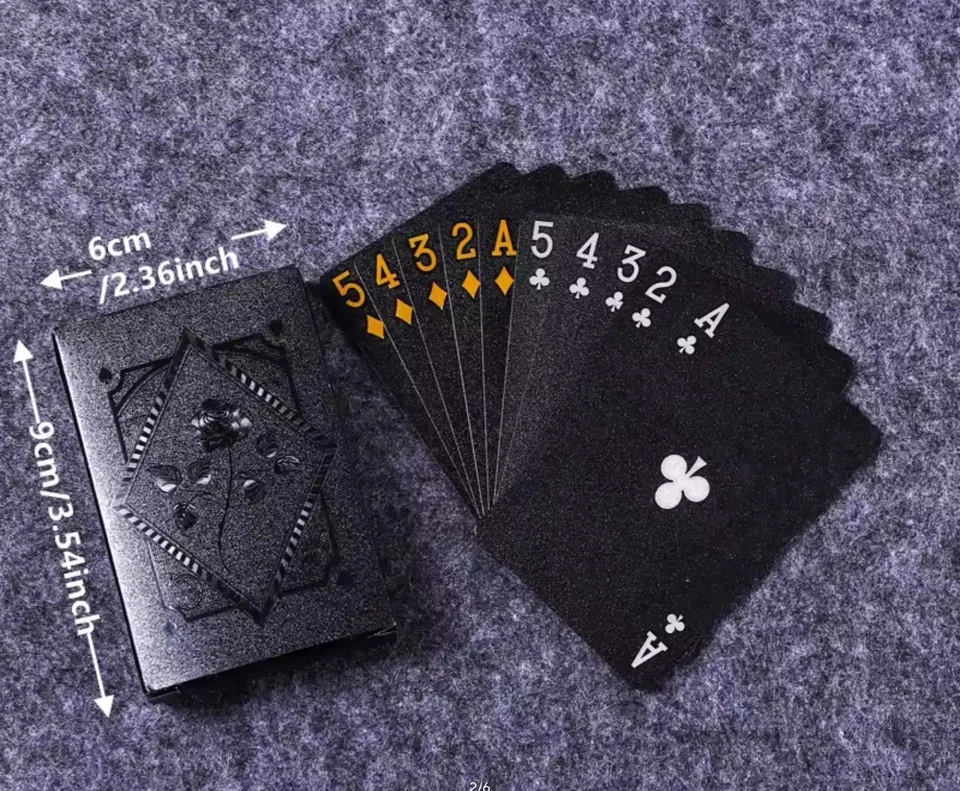 • Jeu de cartes Poker Noir Jaune Waterproof 54 cartes • - Photo 4/4