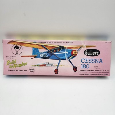 Guillow's #601 Cessna 180 Rubber Powered Semi Scale Flyer- New Sealed!