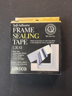 Lineco Picture Frame Sealing Tape Self-Adhesive Grey, 1.25'' X 85'