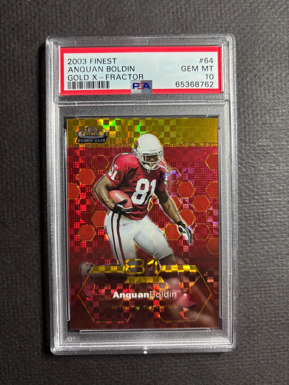 ANQUAN BOLDIN 2003 Finest #64 GOLD Xfractor RC #'d/175 PSA 10 / HOF / Cardinals