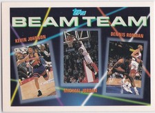 MICHAEL JORDAN 1992 Topps BEAM TEAM INSERT CARD Chicago Bulls w/ CHARLES BARKLEY