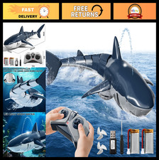 Remote Control Shark Toy 1:18 Scale - Light Spray, RC Pool Lake Fun for Kids