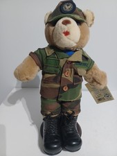 VTG Bear Forces Of America US Air Force Teddy Bear Plush Military 12 "Camouflage