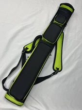 J&J  Black W/ Lime Accents 3 Butt 4 Shaft 3x4 / 2x5 Duranylon Pool Cue Case