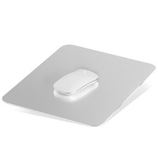 Aluminum Mouse Mat Double Sided Hard Mouse Pad For Desk Gaming Silver