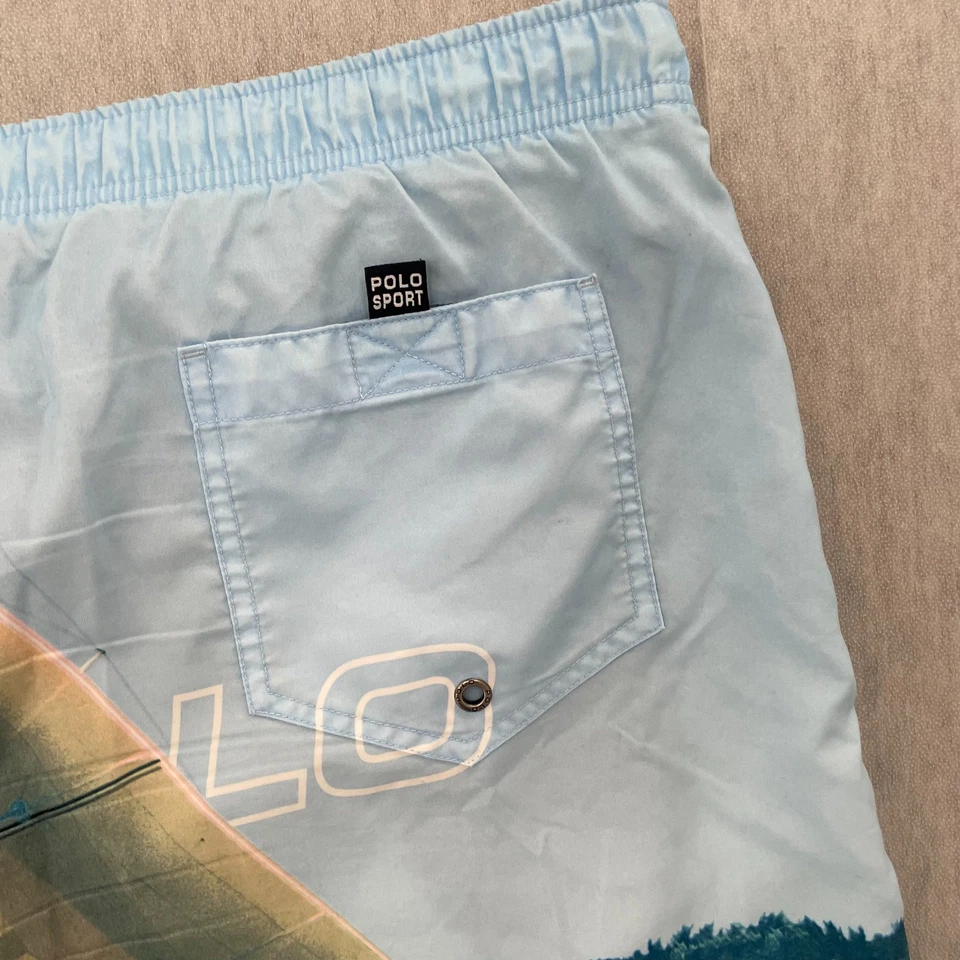 Pantalones Cortos Deportivos Polo DE COLECCIÓN Adulto Grande Azul Bañador Ralph Lauren Velero Hombres Foto 4 de 4