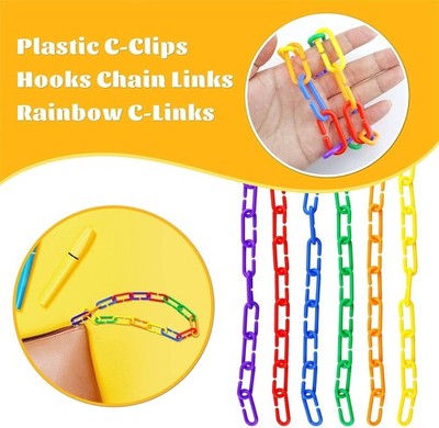 100 Bunte Plastik-C-Clips Haken Für Vögel & Nagetiere – DIY-Spielzeug, Kletter-Haken, Buntes Acryl