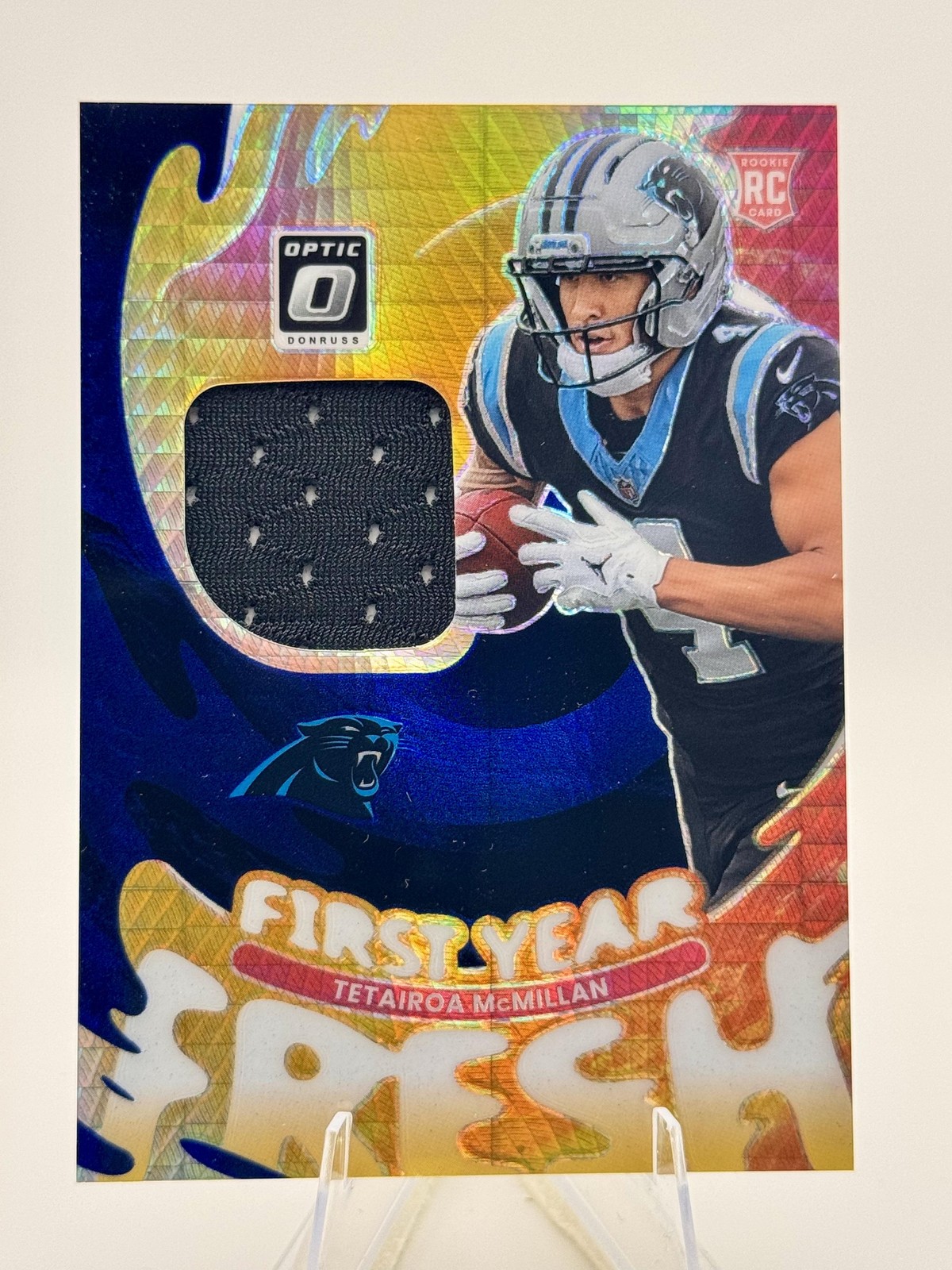 2025 Donruss Optic #FYFBH-TMN Tetairoa McMillan First Year Fresh Blue Hyper