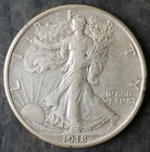 1918 50c Walking Liberty Silver Half Dollar