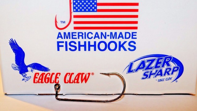 50 Hameçons Eagle Claw 630 - Taille 4/0 - Type Jig 90° - Bronze Forgé - Pour Pêche Aux Leurres En Eau Douce - Neuf