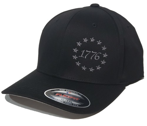 1776 Betsy Ross Flag Trucker Hat – Embroidered Mesh Back, Adjustable Snapback, Heather Grey/White