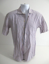 TM LEWIN MENS STRIPED PINK PURPLE TALL/LONG SHIRT SIZE 17"