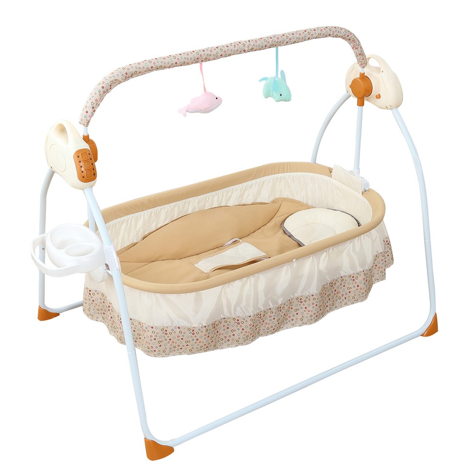 Portable Rocking Crib Infant Bed Electric Bluetooth Baby Swing Cradle ...