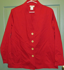 Travel Smith Women's Red Button-up Lightweight Pockets Jacket/coat/blazer Size M