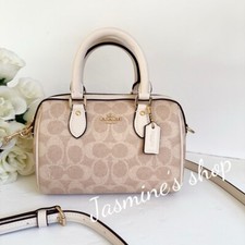 NWT Coach Mini Rowan Crossbody Bag In Signature Canvas CW329-Gold/Sand/Chalk