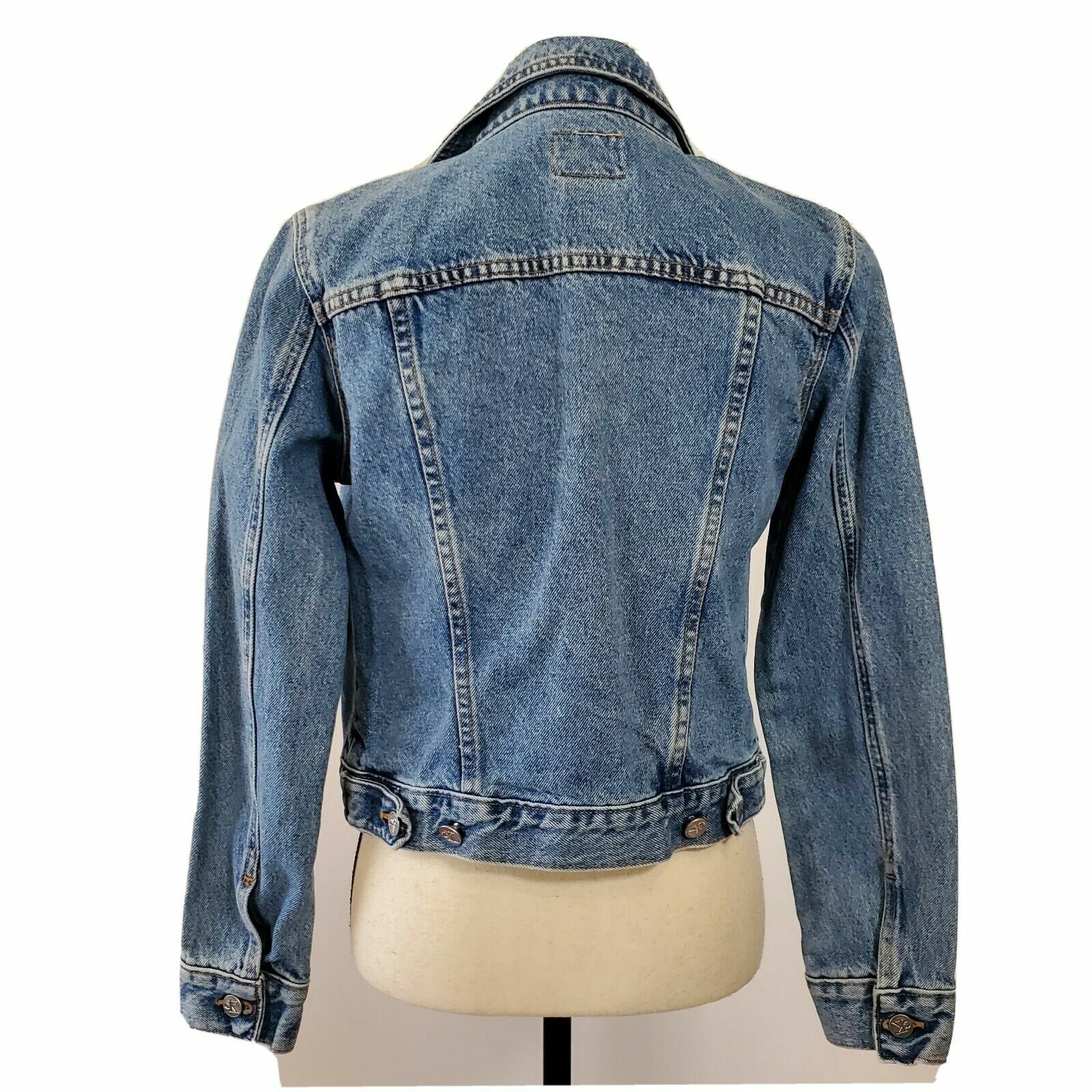 90s Calvin Klein Cropped Denim Jacket Size Medium Gem