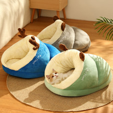 Sweet Cat Bed Warm Pets Basket Cozy Kitten Lounger Cushion Puppy House Tent Cave