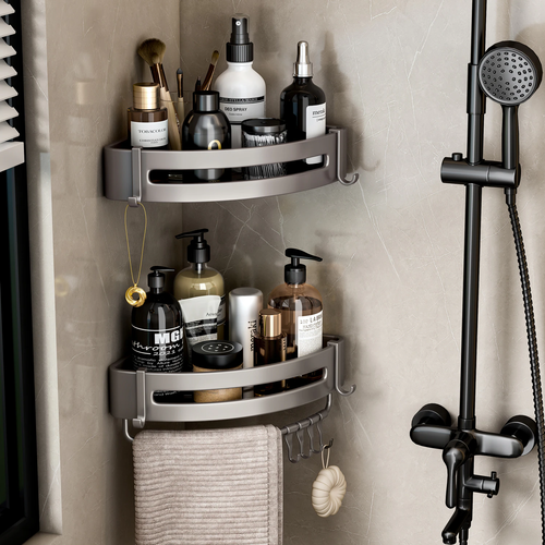 Shelf No Drilling Aluminum above the Toilet Wall Mounted Bathroom Organizer Sham - Picture 5 of 28