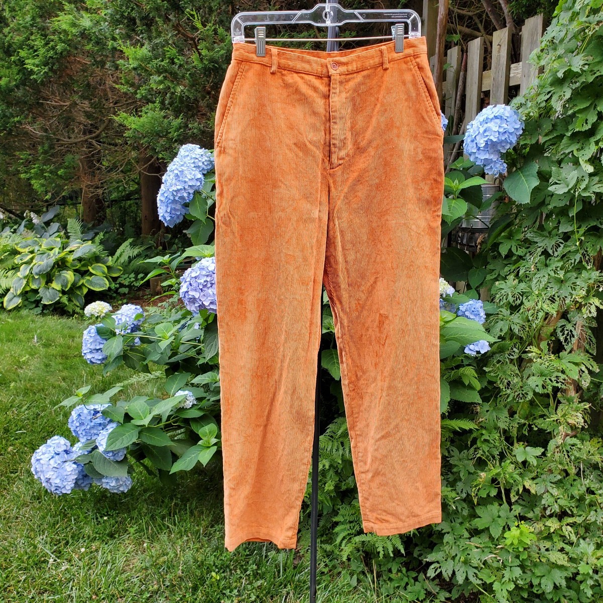 J Crew corduroy Pants Womens 10 Orange cotton rayon straight high