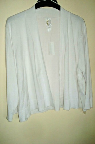 Ladies Plus Cropped Cardigan White Size 