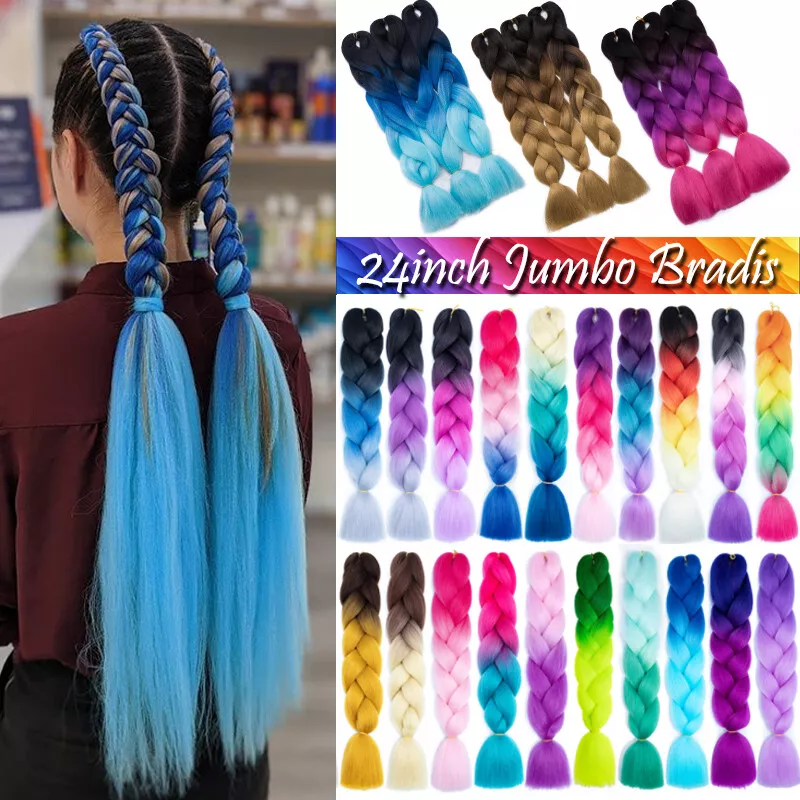 Original Jumbo Braids Hair Extension 3pcs Pure Blonde Color 24inch 100g/pc  For Twist Box Braiding Hair (613#)